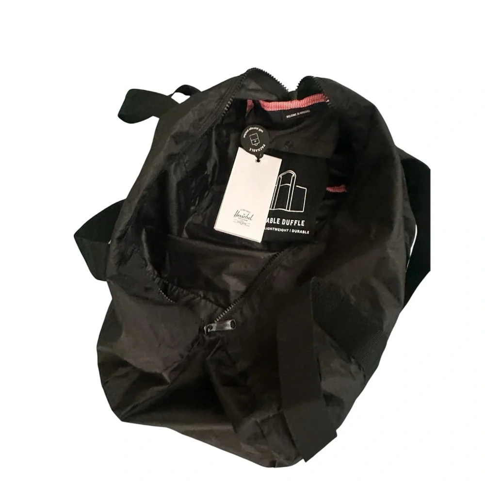 Herschel Self Folding Black Nylon Tote Bag
